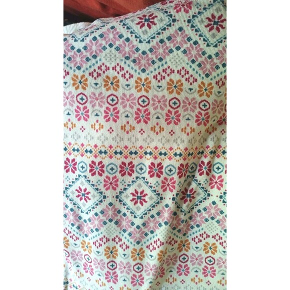 Ellen Tracy Two Piece Pajama Set Size XL Mixed Print Thermal Stretch Cozy - Picture 6 of 6